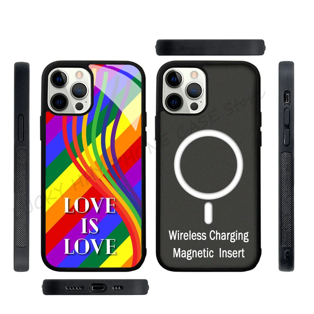 

Gay Lesbian LGBT Rainbow Pride Phone Case Phone Case Strong Magnetic For IPhone 15 14 13 Pro Max 11 12 Mini For Magsafe