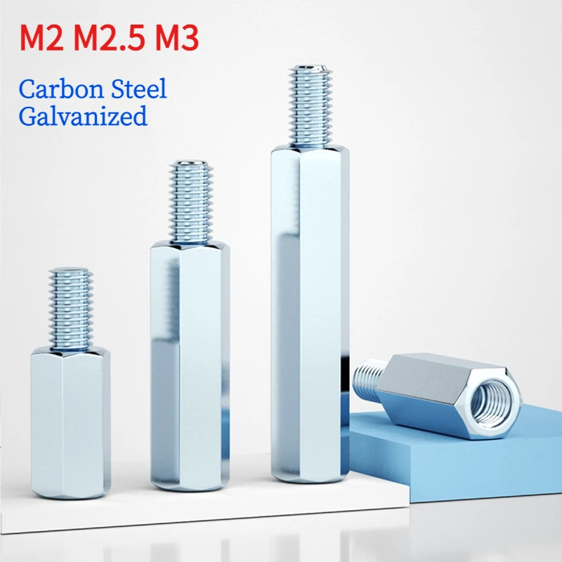 M2 M2.5 M3 Carbon Steel Galvanized Hex Standoff Male to Female Stand-off Spacer Screw