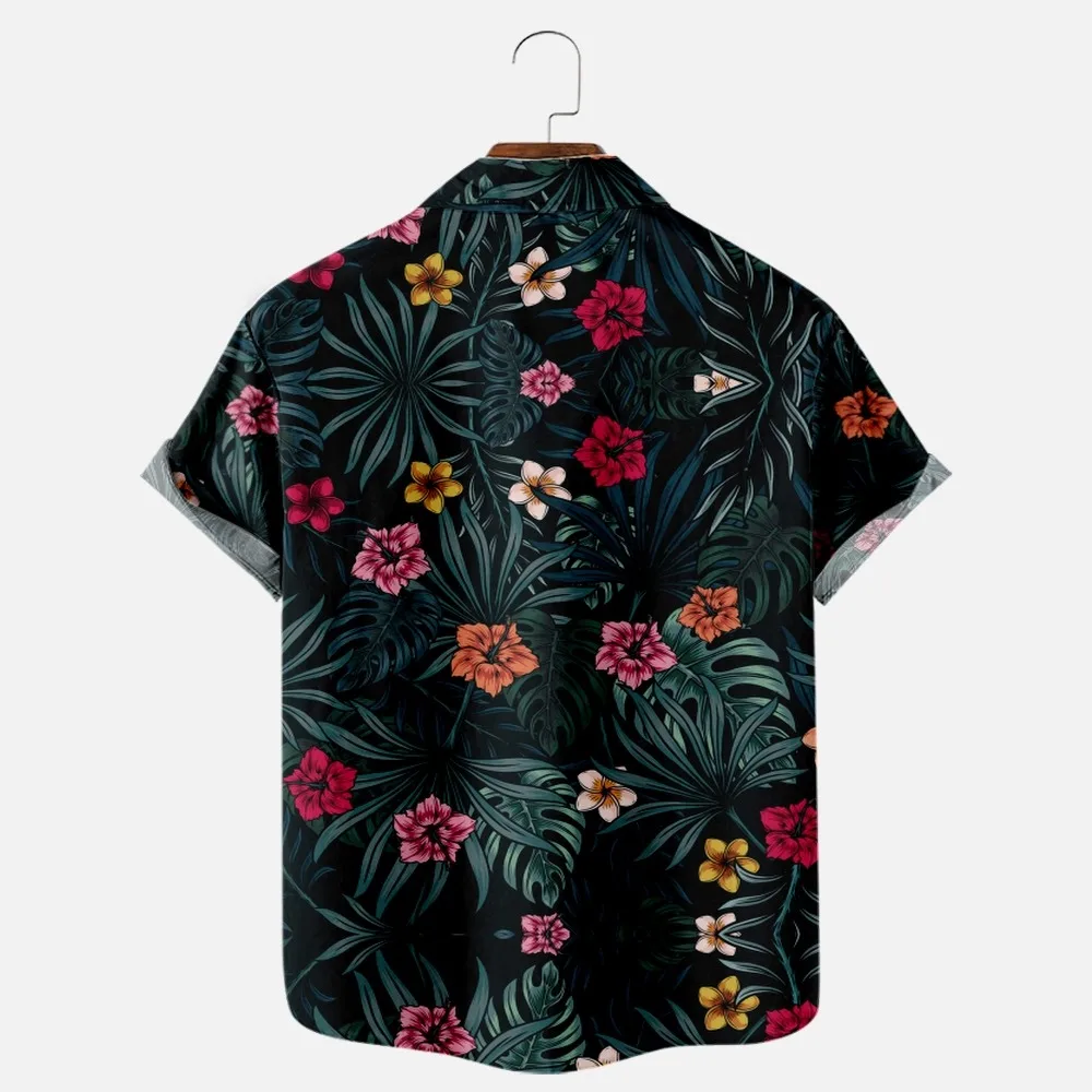 Men's Fashion T Shirts Hawaiian Tropical Camicias 3d Print Cozy Casual One Button Shirts Short Sleeve Beach Oversized Clothes 5