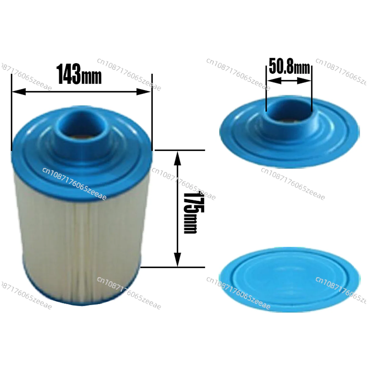 for Jazzi pool Cartridge filter 2012 version,175mmx143mm,50.8mm MPT thread, hot tub paper filter other spas,