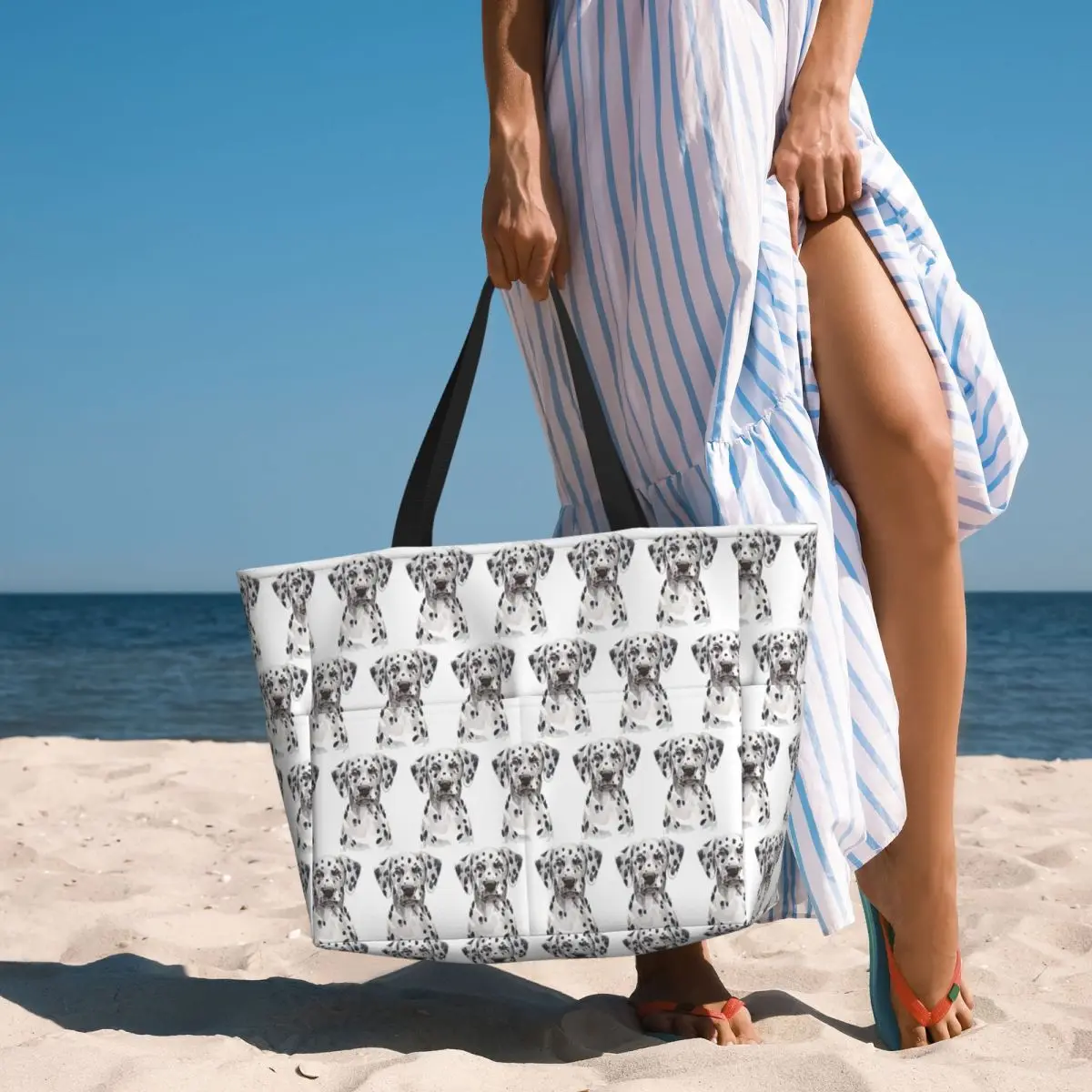 

Dalmatian Beach Tote Bag Sport Gym Yoga Duffle Large Tote Bag Women Travel Bag Fitness bag