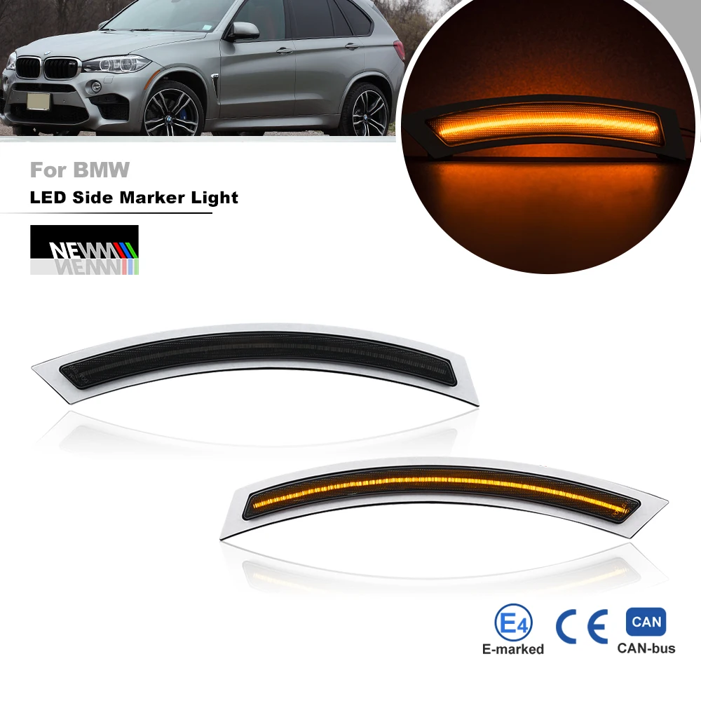 

Дымчатые отражатели переднего бампера, замена для BMW F15 X5 F85 X5 M 2014 2015 2016 2017 2018 светодиодные боковые габаритные огни крыла