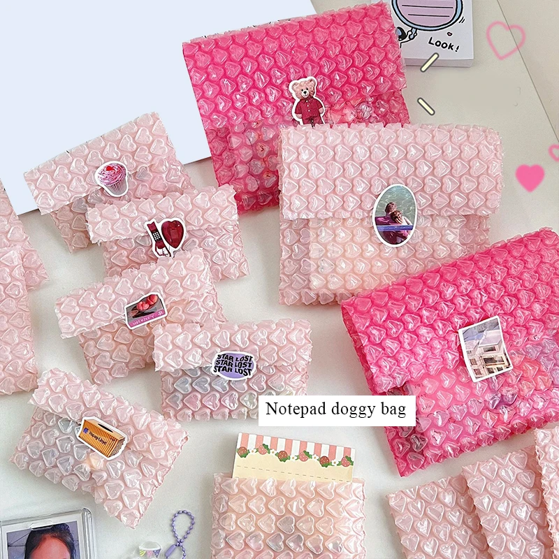 10PCS Pink Heart Bubble Bag Envelope Packaging Bags Cute Card Holder Waterproof Jewelry Gifts Wrap Bag Padded Business Mailing