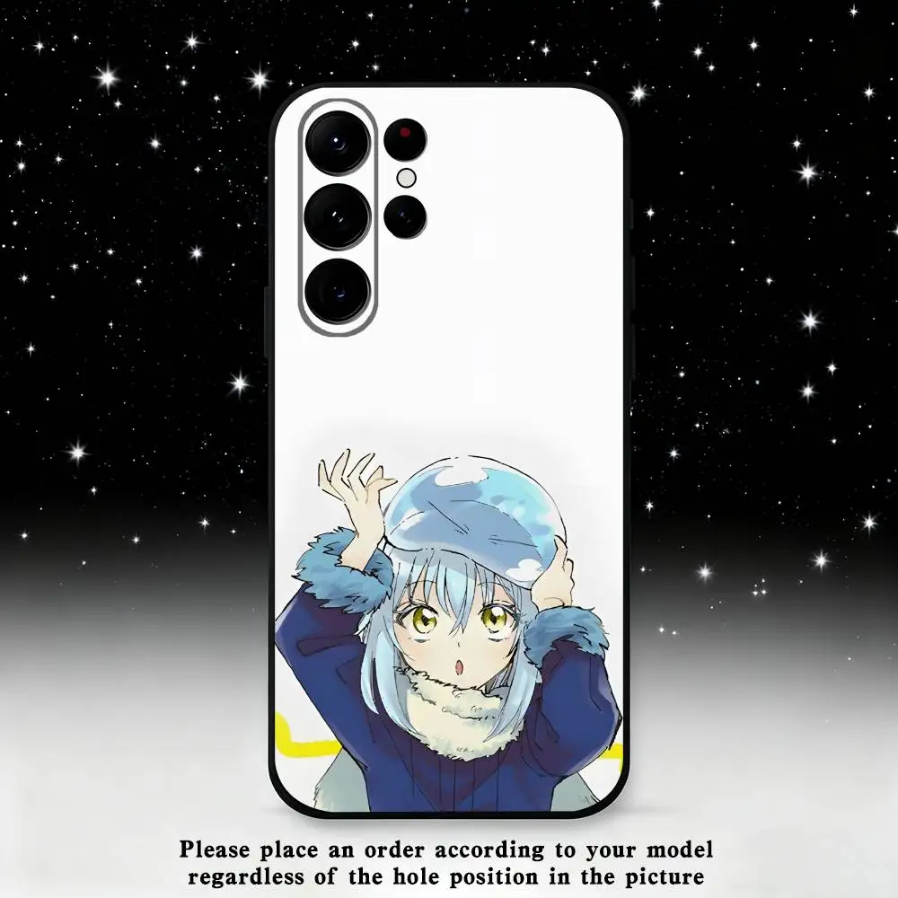 T-Tensei Slime R-Rimuru Anime Phone Case For Samsung S25,S24 Ultra,S20,S30 plus,S22 plus,S23,S30 Ultra 5G Silicone Black Shell