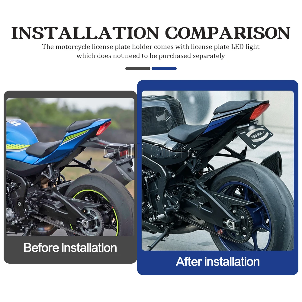 Для мотоцикла Suzuki GSX-R1000 GSXR 1000: Новая крышка багажника крепление номерного знака держатель рамка для