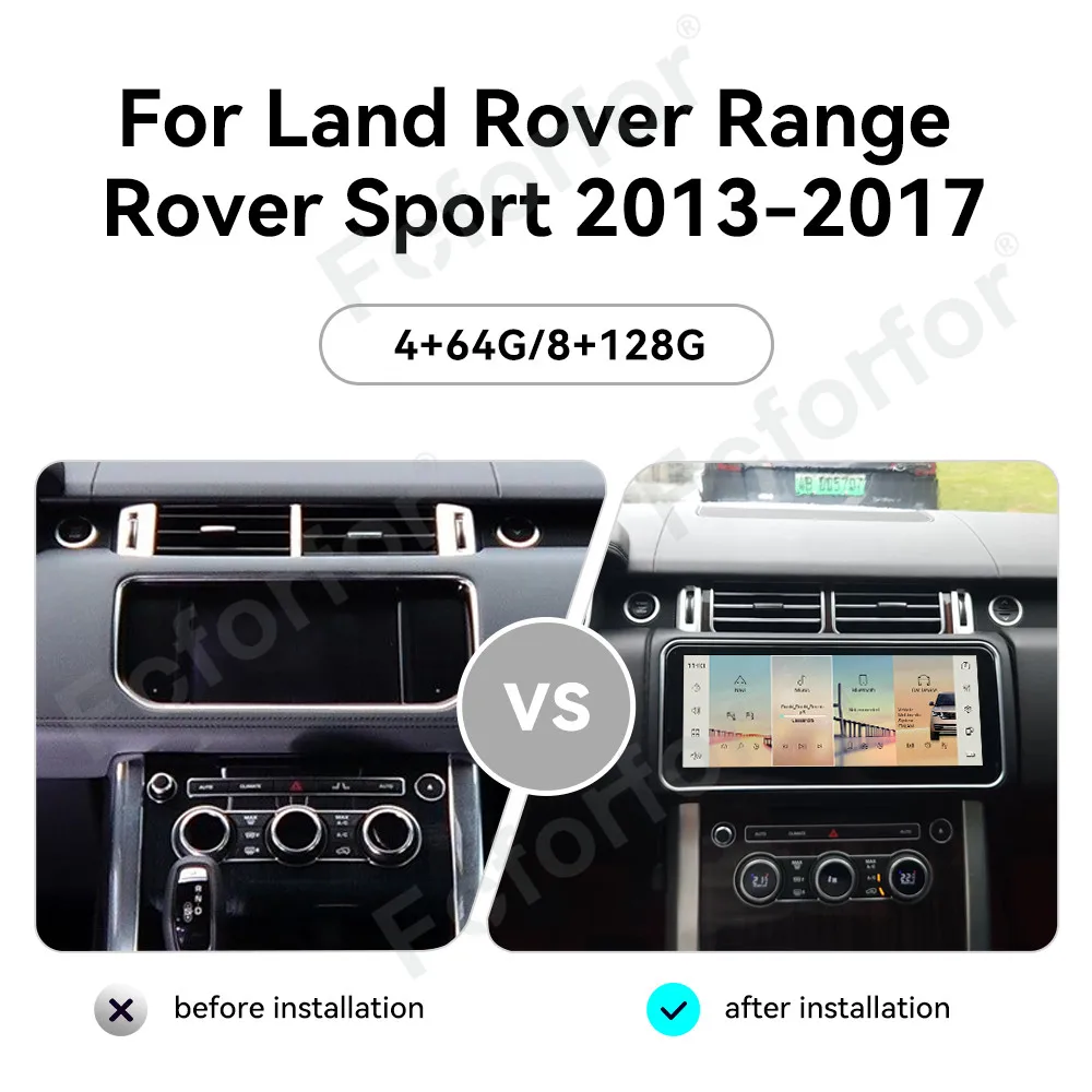 Foforfor 12.3'' Android13 Carplay for Land Rover Range Rover Sport 2013-2017 GPS Auto Wireless Multimedia Touch Screen Head Unit