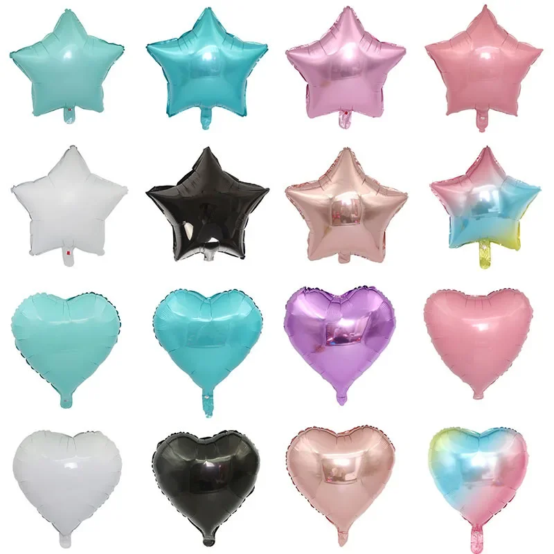 1pc 18inch Star Heart Inflatable Helium Balloon Birthday Party Decorations Kids Foil Balloons Wedding Christmas Supplies Gifts