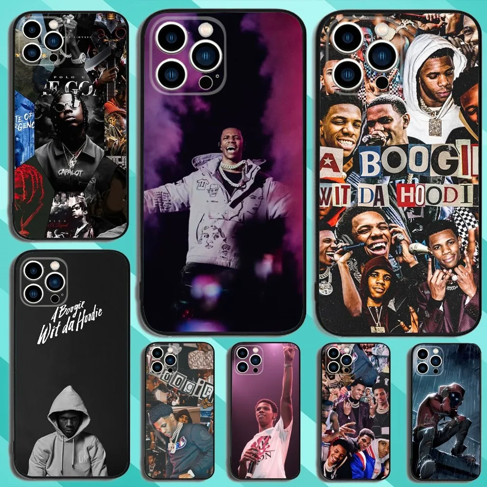 A Boogie wit da Hoodie Rapper Phone Case For iPhone 16,15,14,13,12,11,Plus,Pro Max,XS,X,XR,SE,Mini,8,7 Soft Silicone Black Cover