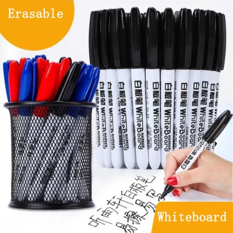 Whiteboard Marker Pen Easy To Wipe Quick Drying Water-based Marker Repetitive Erasable Black Red Blue for teacher school office