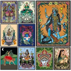 Kali Goddess Hinduism Lakshmi Parvati Shiva Prints Wall Pictures For Church Room Poster Wall Art Canvas Painting Unframed