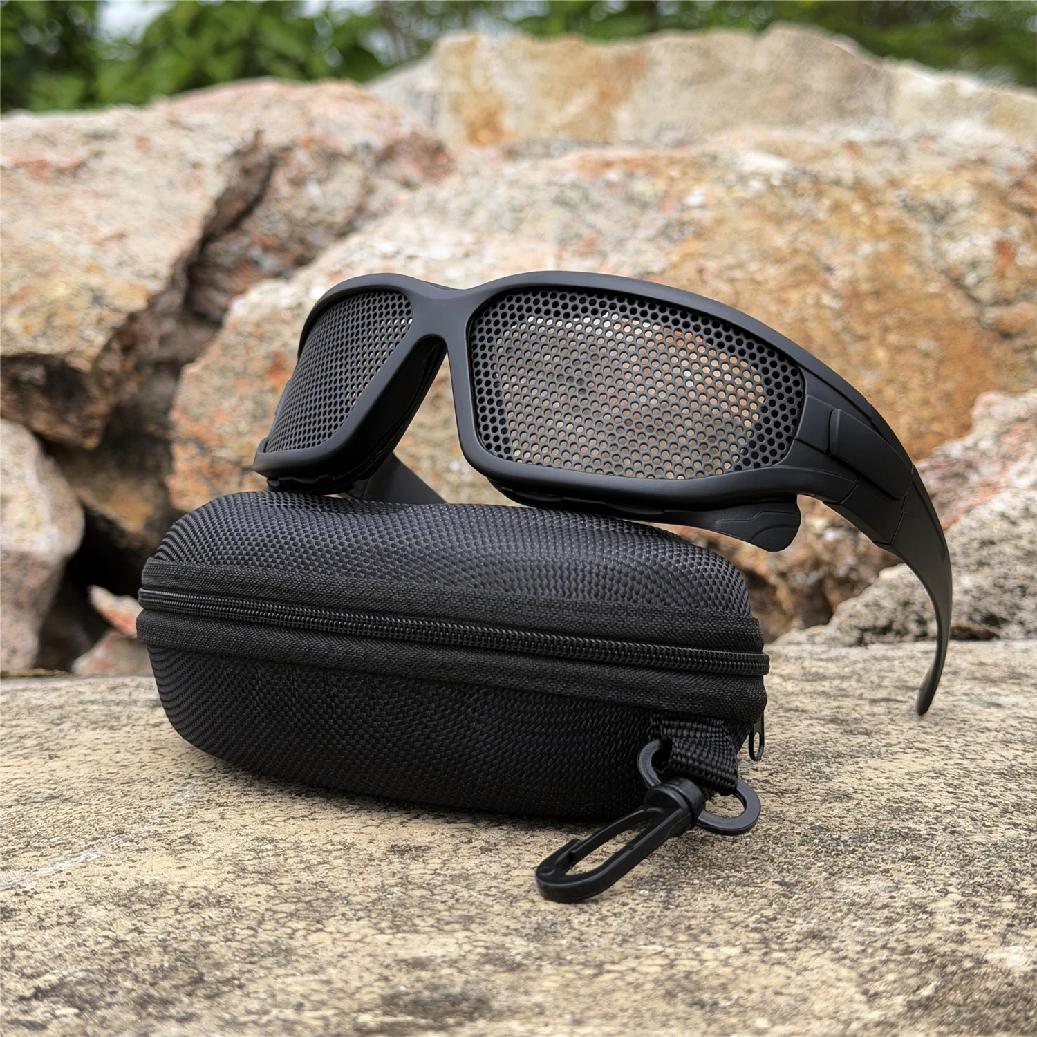 Steel Mesh Tactical Airsoft Goggles, CS Paintball Impact Protection Safety Glasses for Hunting, Shooting, Motocross, Hiking