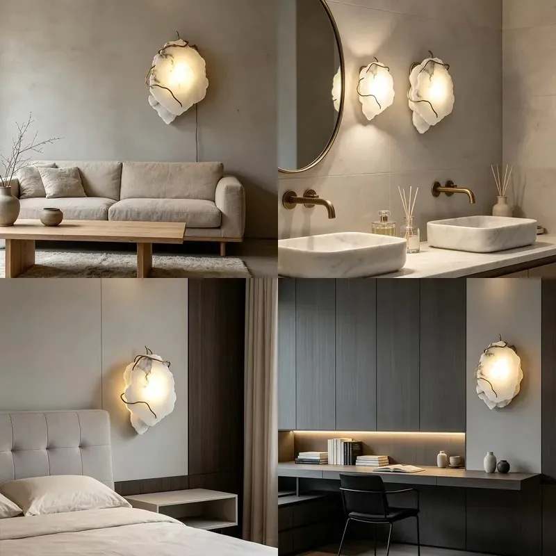 VH new marble wall lamp, solid brass art luxury decorative wall lamp, designer bedroom hotel bedside ambient lamp