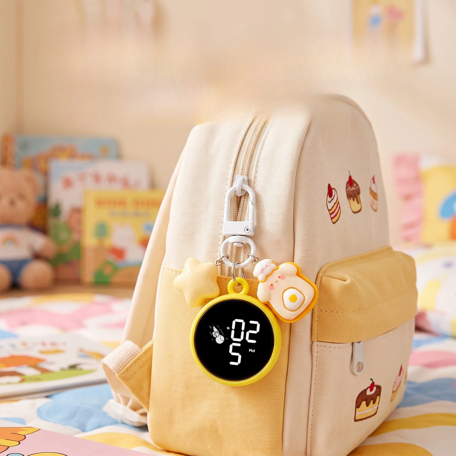 New Creative Clock Pendant Compact and Simple Keychain Hanging Watch Backpack Pendant LED Electronic Watch Pocket Watch