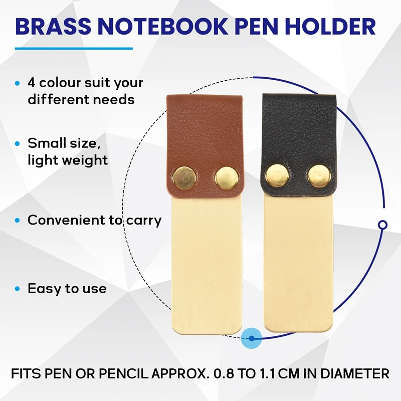 Pen Loop Traveler Notebook Leather Pen Holder With Stainless Steel Clip 4 Pack