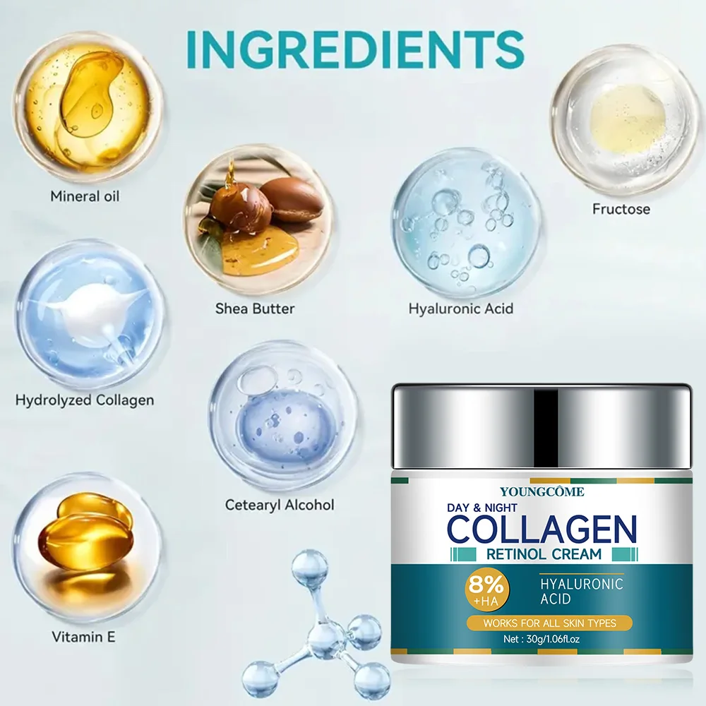 Collagen Cream deeply Hydrates Nourishes The Skin to Restore Elasticity Radiance Moisturizing Anti-wrinkle Aging Shrinks Pores