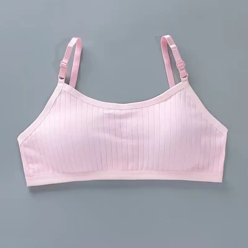 1/2/3PC Girls\' Tank Top Underwear Strap Student Cotton Bra Children\'s 10 Girls\' 14 Year Old Summer Comfort Sports Training Bra