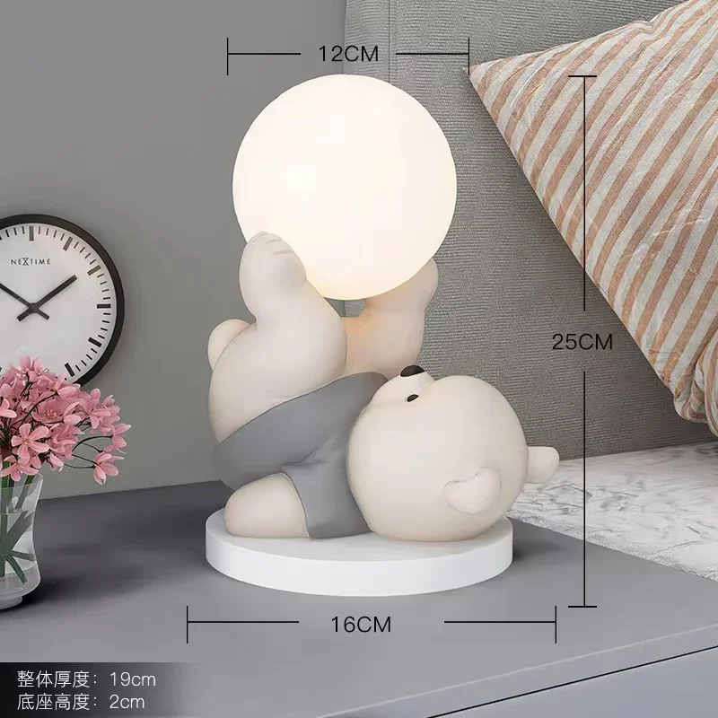 Bedroom Bedside Cute Bear Decorative Table Lamp Good-looking Atmosphere Design Sense Small Night Lamp Birthday Gift