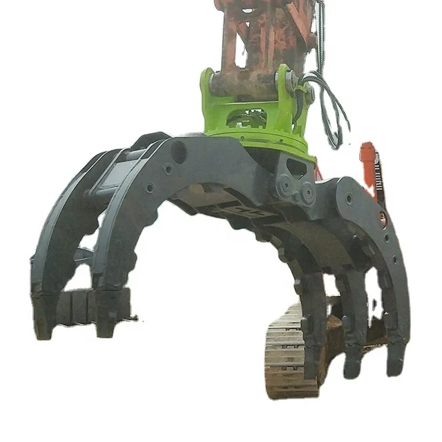 

Solid Stone Grab For Excavator Hydraulic Timber Grapple With Engine Core Wood Grab For 10TONS Excavator