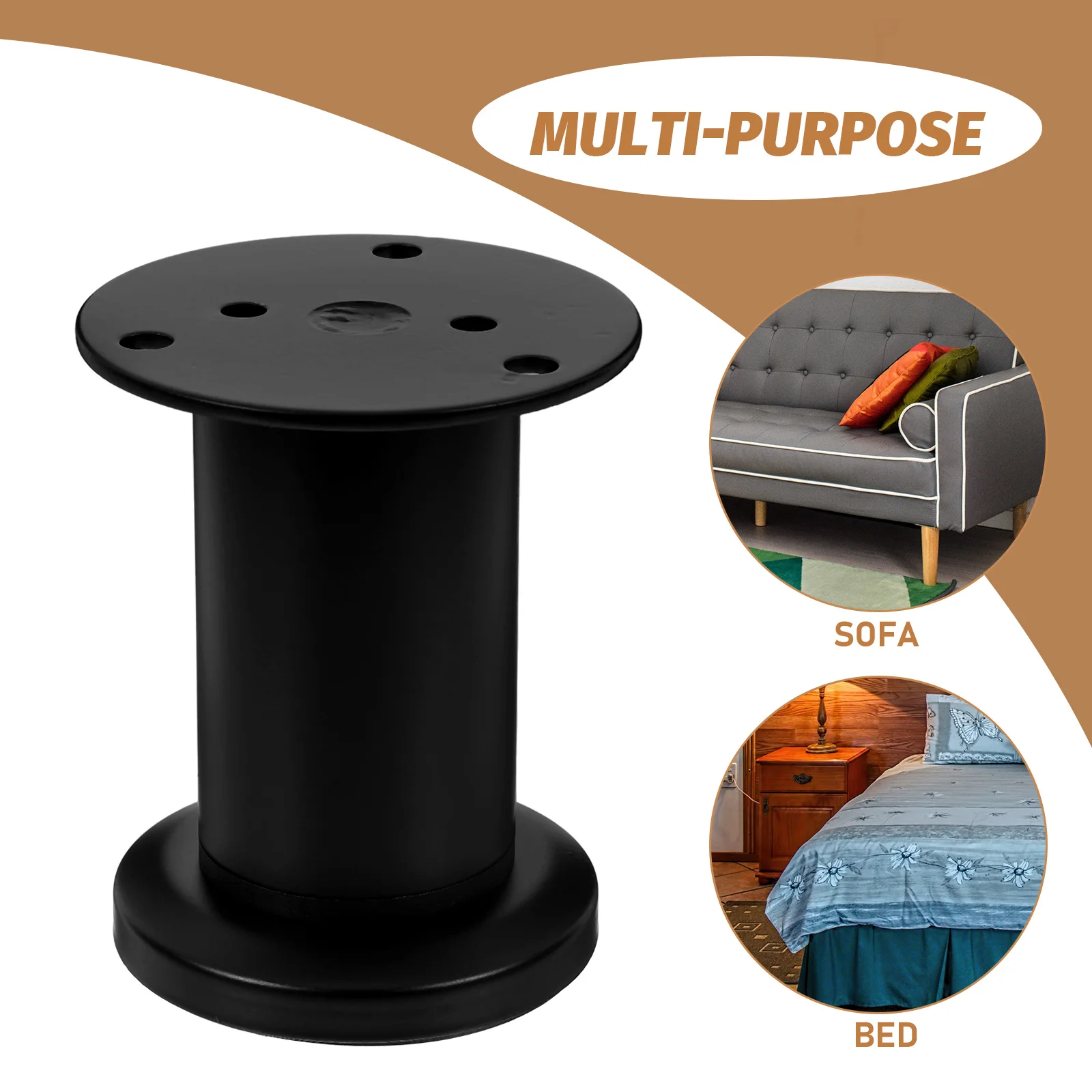 

4pcs Adjustable Furniture Legs 8-12CM Black Bed Frame Extenders Replacement Parts for Sofa Cabinet Strong Capacity Easy Install