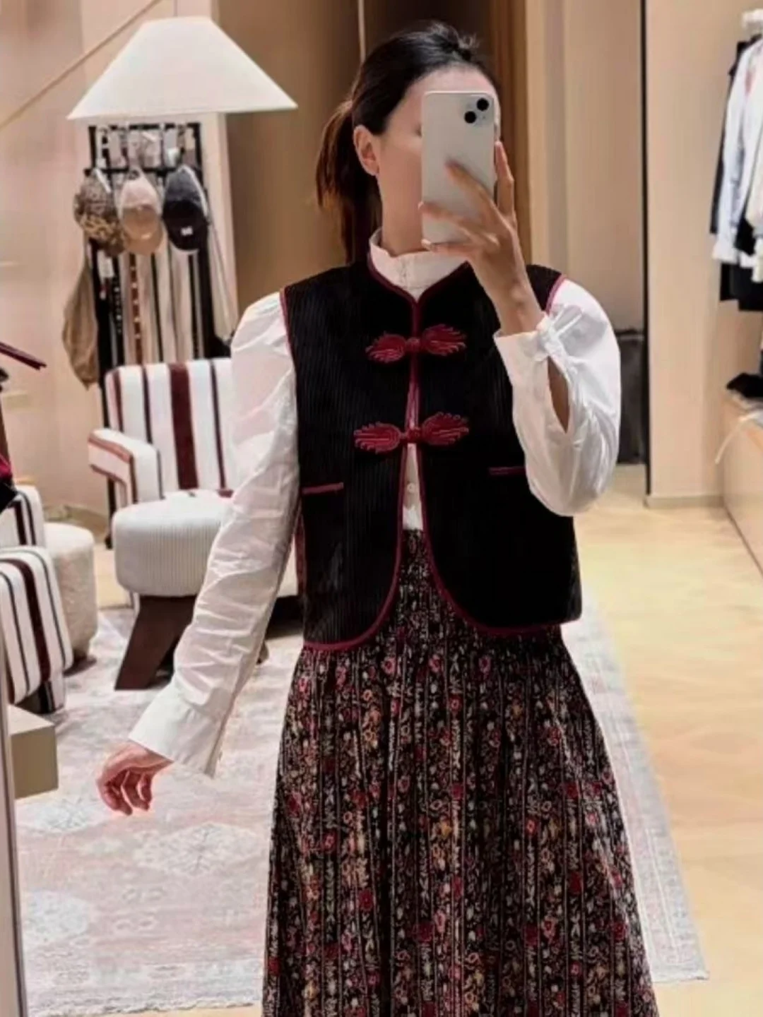 

Свободный вельветовый жилет ручной работы в китайском стиле с пуговицами Le контрастного цвета для похудения, топ, женский модный одинарный жилет для поездок на работу...