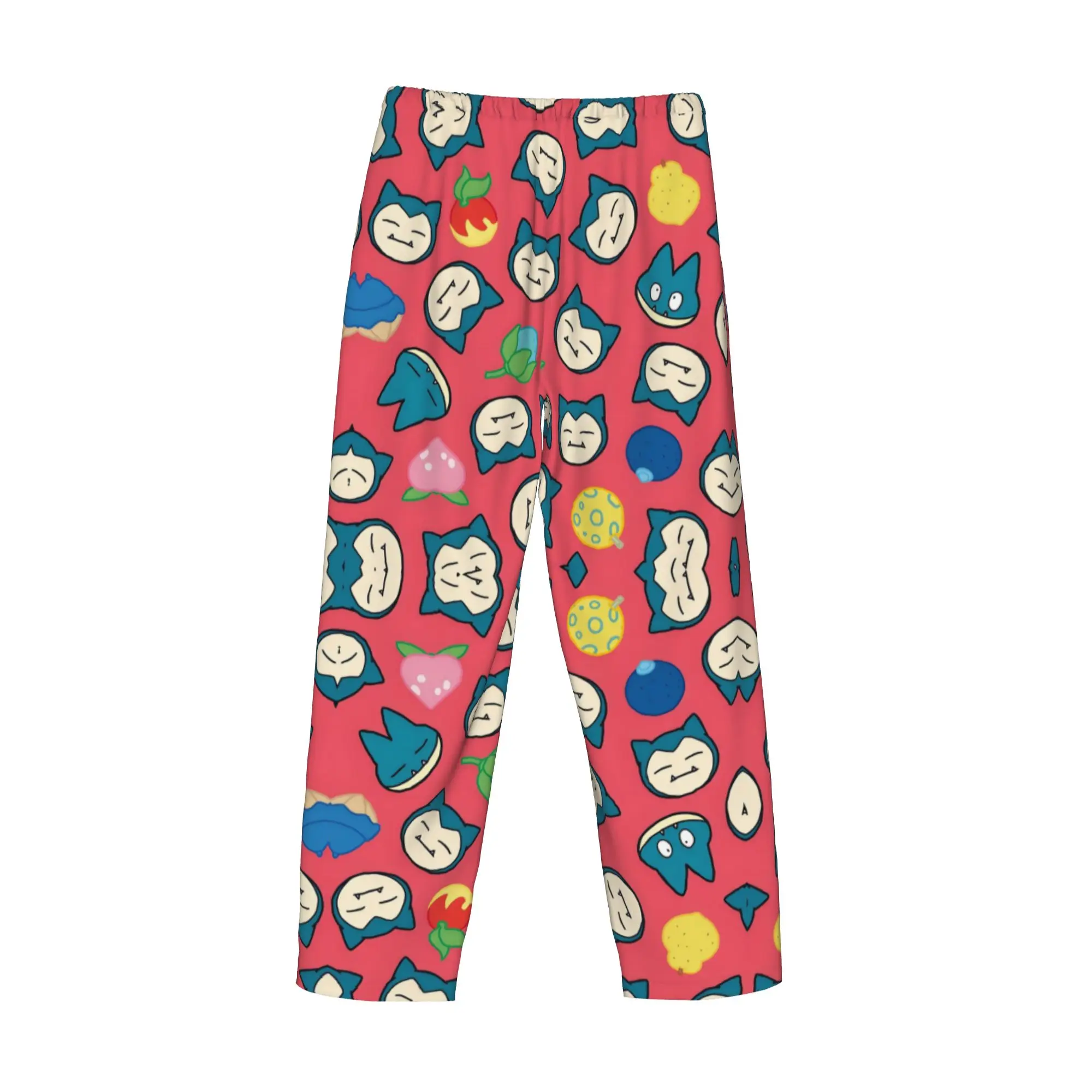 Custom S-Snorlaxed Anime Pajama Pants Sleepwear Men Elastic Waistband Monster Cartoon  Sleep Lounge Bottoms with Pockets view 4