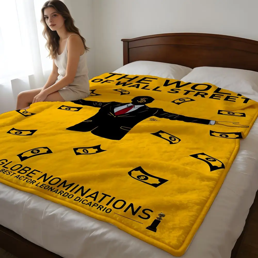 Throw High-Density Short Plush Blanket For Sofa Nap Room Soft Skin-Friendly The Wolf Of Wall Street Money Is King Famous Movie