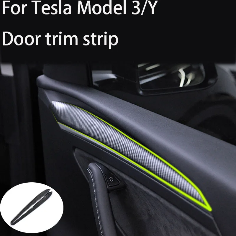 

For Tesla Model 3/Y Interior Door Decorative Strip Door Panel Interior Strip ABS Material Wear-resistant and Scratch Resistant