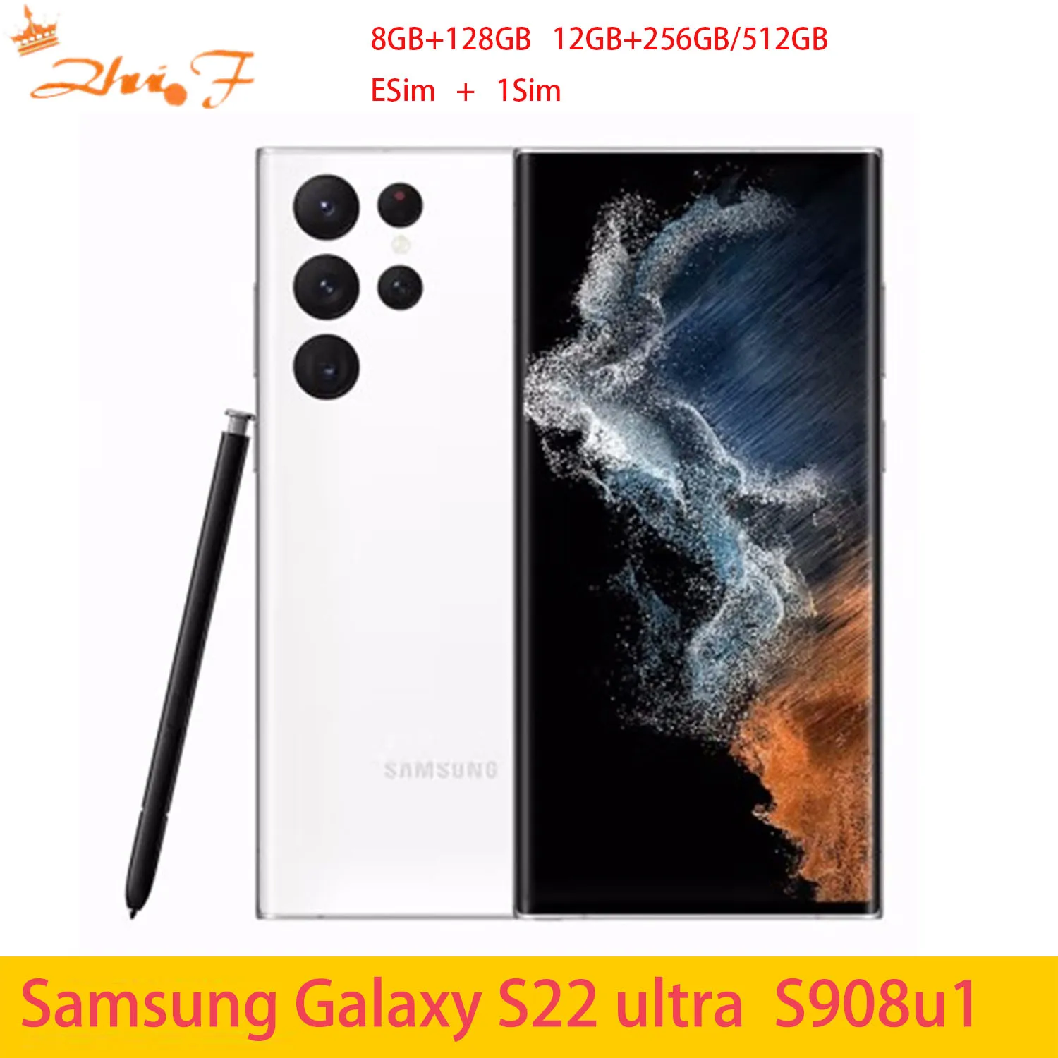 

Samsung Galaxy S22 Ultra 5G s908u s908u1, Snapdragon 8, 108MP, 8 GB, 12GB RAM, 128 GB, 256 GB, 512GB ROM, 5000mAh, 6.8 ", 5G