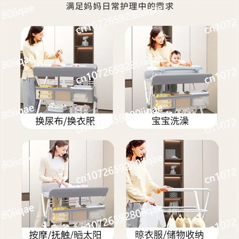 Baby Foldable Multifunctional Diaper Changing Table Bath Massage Touch Table