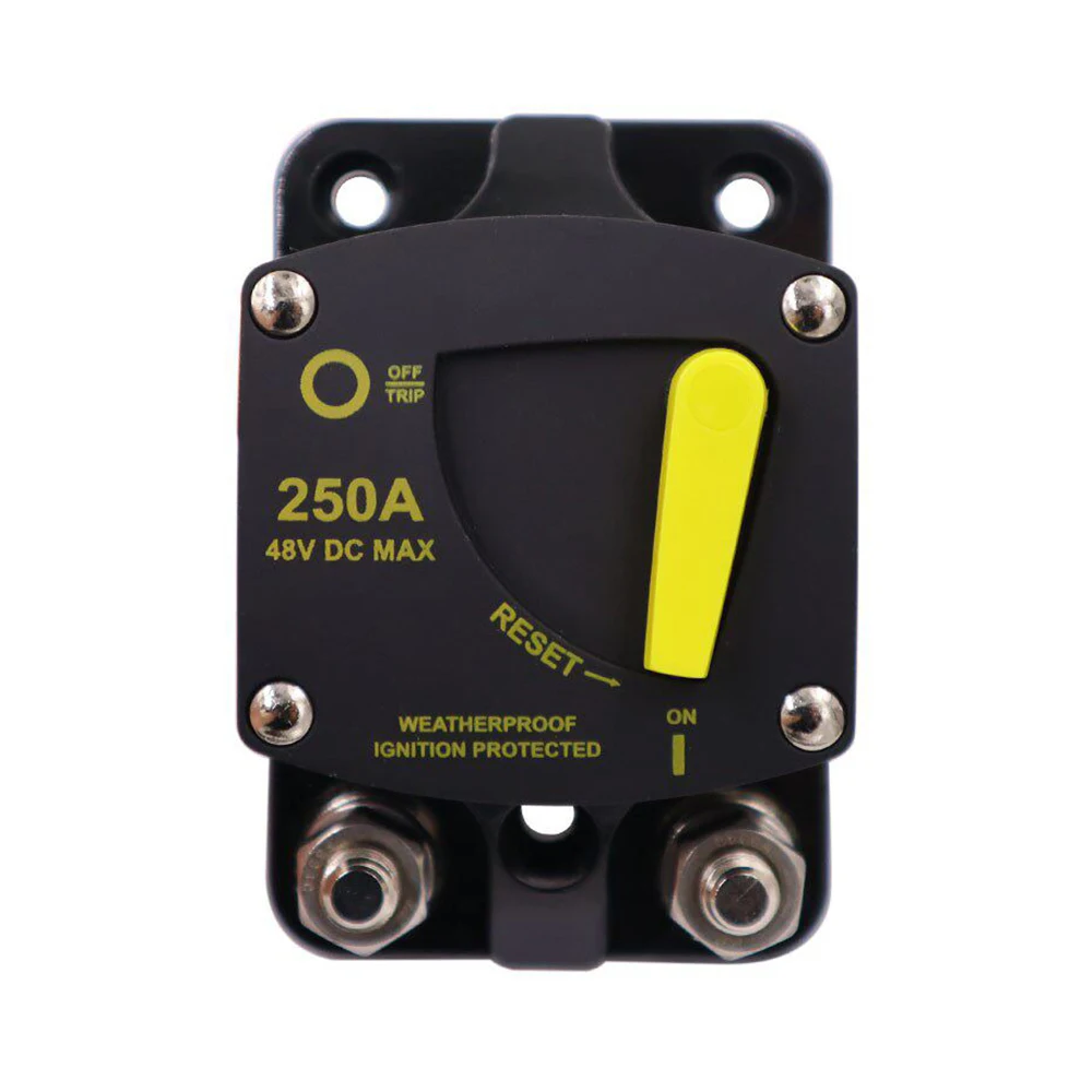 1PCS DC 12V-48V Resettable Fuse Waterproof Automatic Circuit Breaker 50A 60A 80A 100A 150A 200A 250A  Power Overload Protector