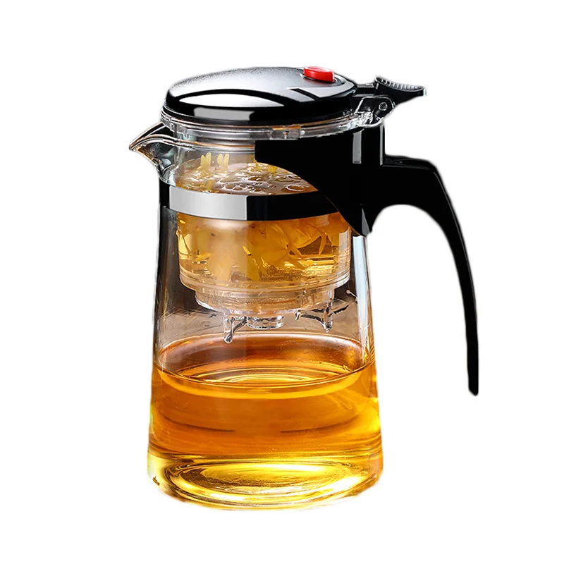 Teapot With Infuser Thickened Glass Heated Resistant Tea Pot One-button Filtering Tea Separation Kettle Chinese Gung Fu Teawear