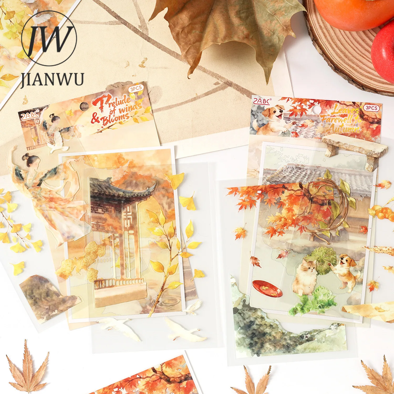 JIANWU Seasons of Blossom Series Vintage Flower Garden Landscape Material CollagePET Sticker Creative DIY Journal  Stationery view 3