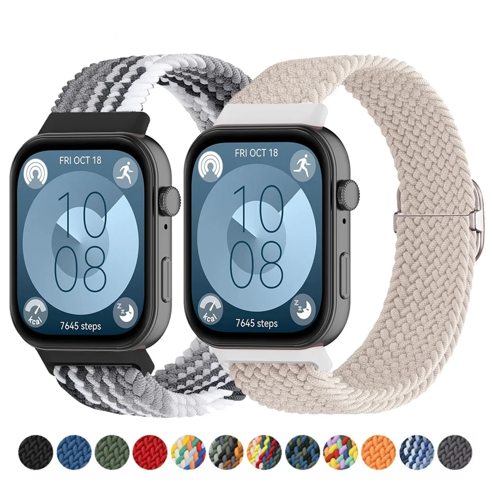 Trançado Solo Loop Band para HUAWEI Watch, Pulseira De Nylon Elástica, Correia De Substituição, Fit3 Acessórios, Fit 3