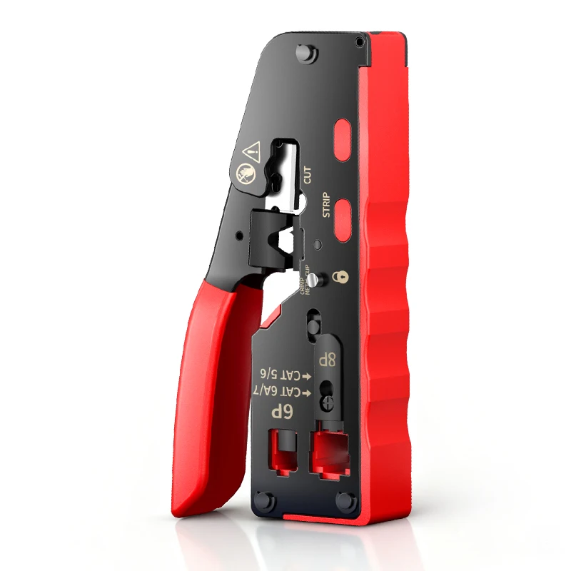 

ROVLL RJ45 Проходной обжимной инструмент Сетевой обжимной и зачистный резак для Cat7 Cat6 Cat6A Cat5 Cat5e