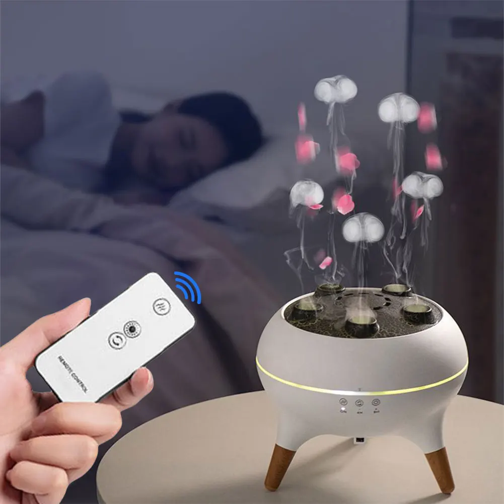 250ml Dynamic Jellyfish Air Humidifier Essential Oil Diffuser Remote Control Bedroom Humidifier With 7 Colorful Night Lights