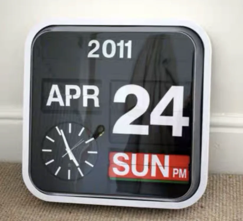 Fartech Medium 32cm Automatic Flipping Clock Creative Fashion Mechanical Calendar Flipping Clock