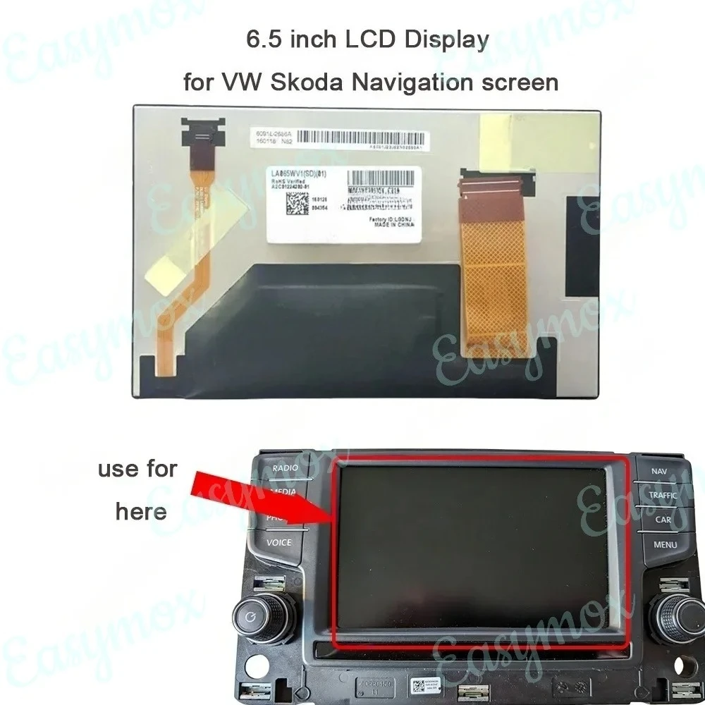 

LA065WV1(SD)(01) 6.5 Inch LCD Display for Volkswagen VW Golf Mk7 2013-2017 MIB2 Infotainment Screen Repair3G0 919 605 D