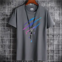 Men's Summer Loose Fit  100 Cotton Printed T-shirt Tops