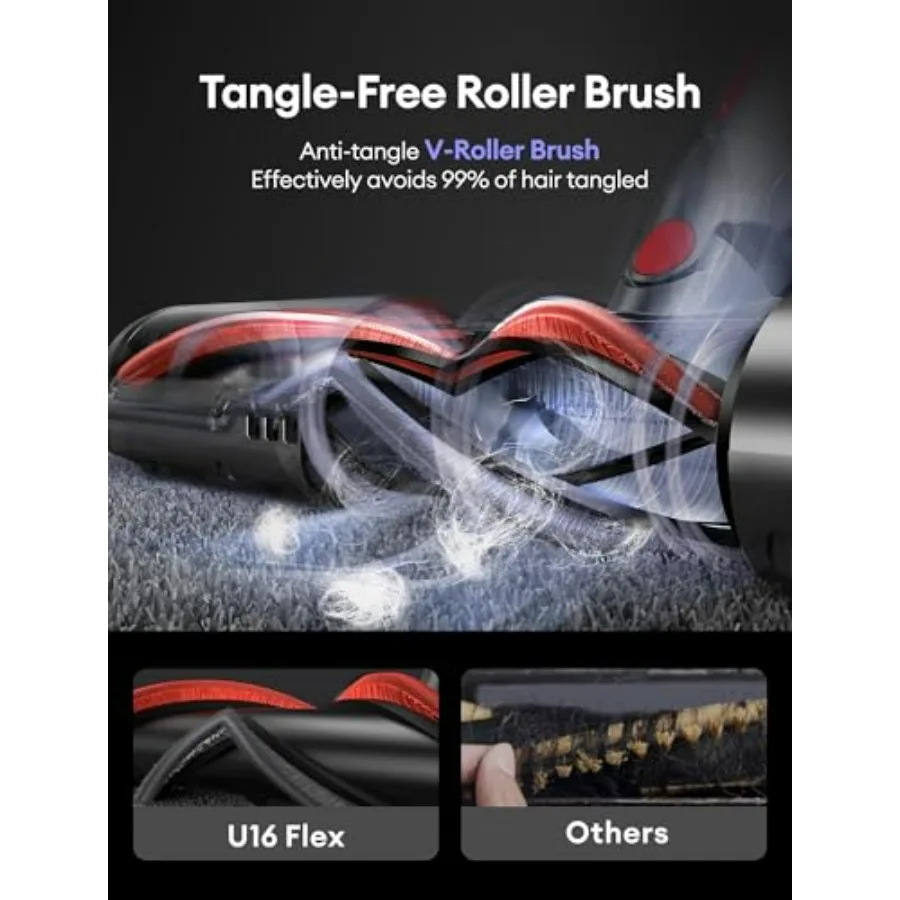 مكنسة كهربائية لاسلكية 550 وات/50 كيلو باسكال 60 دقيقة وقت التشغيل 180 عصا قابلة للانحناء مضادة للتشابك عصا مكنسة كهربائية لاسلكية مع قاعدة شحن H #6