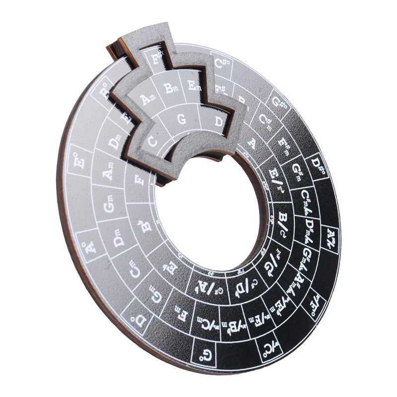 Circle of Fifths Wheel Gitarren-Akkordrad, Holzmelodie-Werkzeug, musikalisches Akkordrad für Musiker, Gitarrenzubehör – Detail 8
