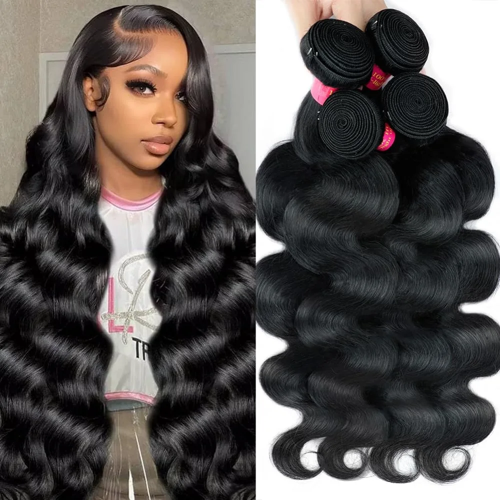 

Натуральные цветные волосы для наращивания Body Wave, 10-40 дюймов, для чернокожих женщин, 1/3/4 шт., пучки из натуральных волос Remy, необработанные волосы для наращивания