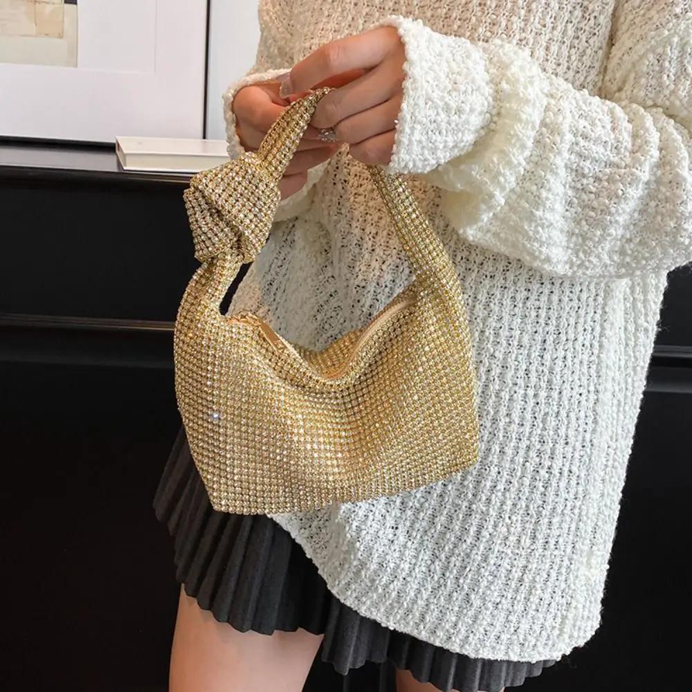 

Portable Shiny Full Rhinestones Dinner Bag Crystal Bling Rhinestone Banquet Bag Large Capacity Purse Ladies Clutch Bag Wedding