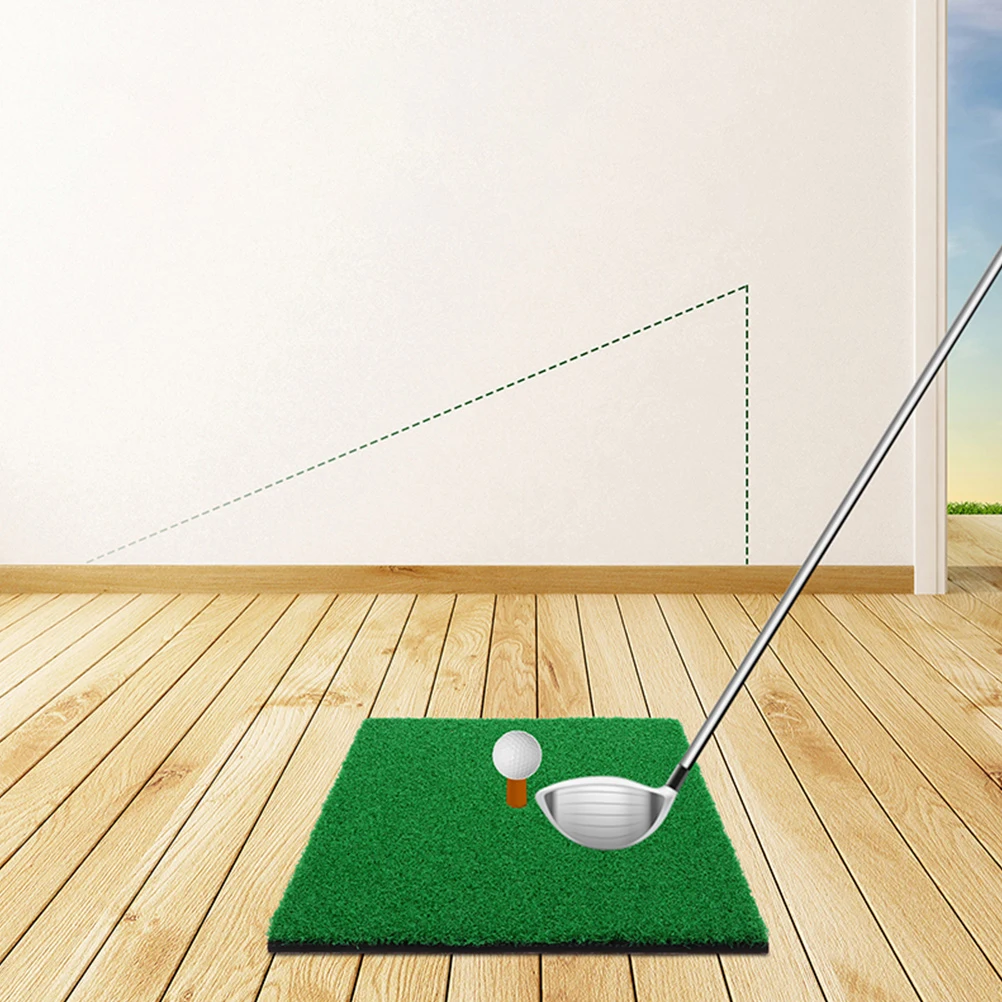 

2Pcs Golf Practice Pad Portable Golfs Hitting Mat Training Equipment Nylon Grass Use Golfing Aid