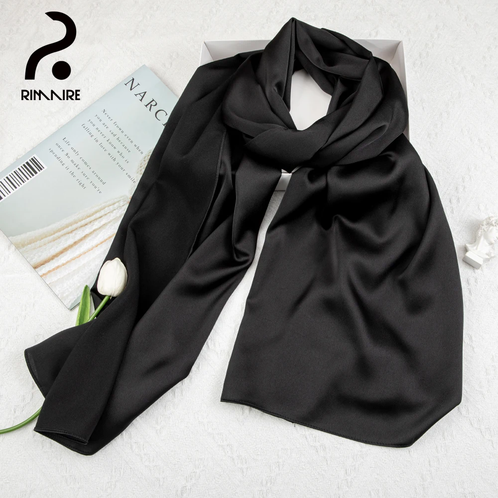 RIMAIRE Hijab in Chiffon musulmano per le donne colore puro 175*70cm Hijab islamico di grandi dimensioni sciarpa morbida setosa e confortevole