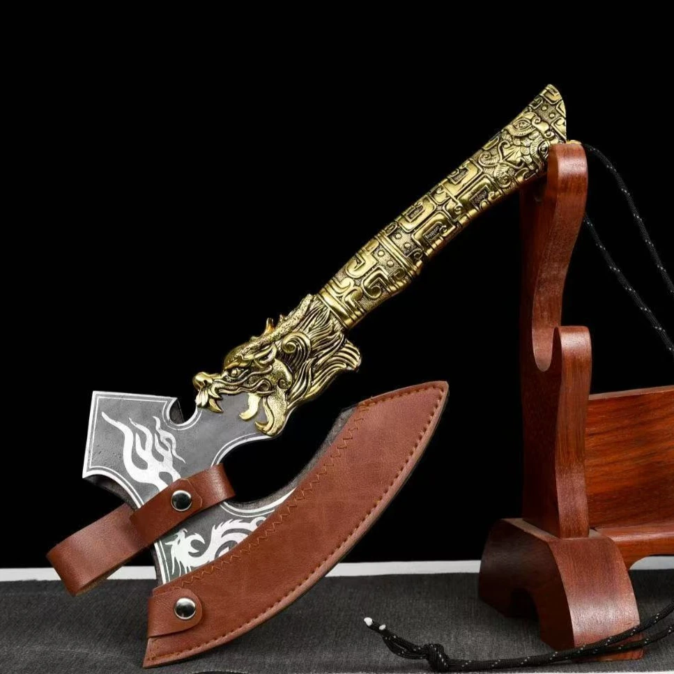 High-quality Hand-forged Faucets and Flame Tactical Axe Metal Handles Multi-functional Outdoor Survival Felling Firewood Tools