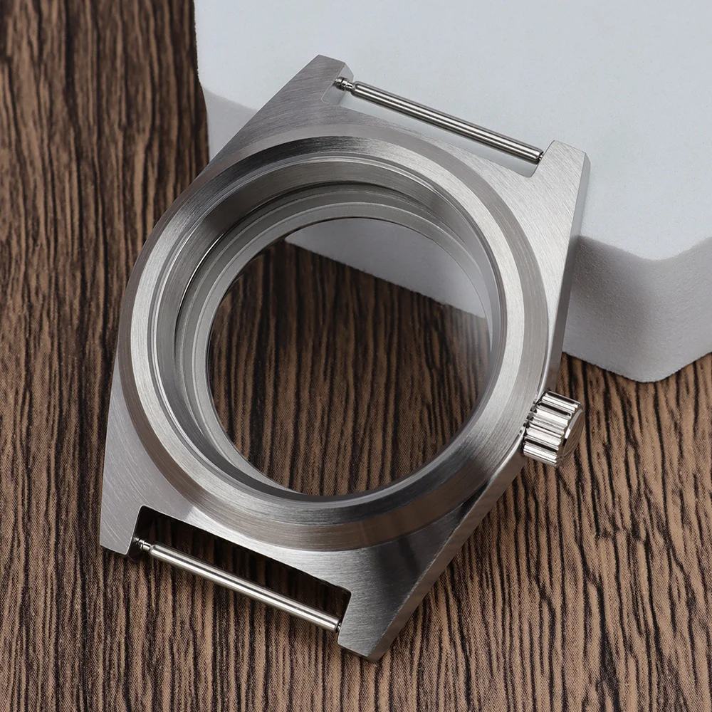 38mm Silver NH35 Case Stainless Steel Watch Case Sapphire Crystal Glass for NH35 NH36 NH34 NH38 NH70 Movement Watch Repair Parts
