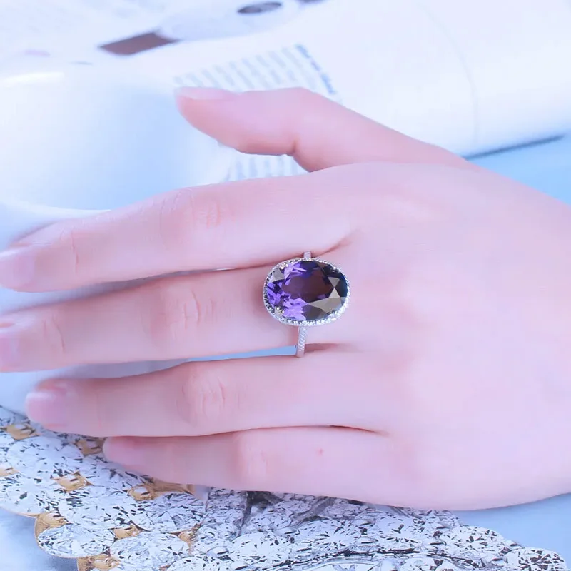 

Fashion Jewelry UMCHO 925 silver original women's ring atacado With Oval Shaped Gemstones Wedding Birthday Gift Fashion Jewerly
