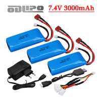 7.4V 3000mAh Lipo Battery Charger Sets 2S for Wltoys 144001,12423,12428,144001,144002,104001 ,124016,124017 Rc Car Toys Parts
