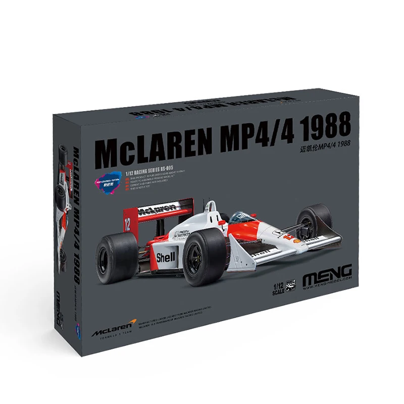 1/12 MENG RS-005 McLaren MP4/4 1988 Versão Colorida Pré-pintada Modelo de Plástico Kit ornamentos de quarto modelo menino brinquedos de aniversário presentes