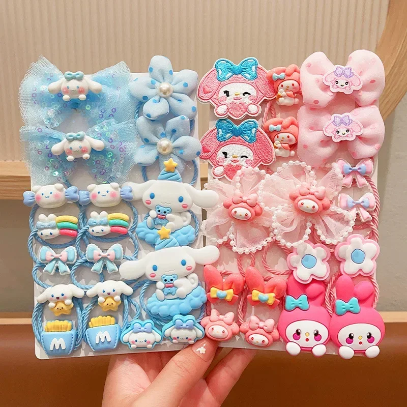 Sanurgente-Corde à cheveux de dessin animé mignon pour filles, Hello Kitty, accessoires pour tout-petits, cadeau pour fille, 5 p